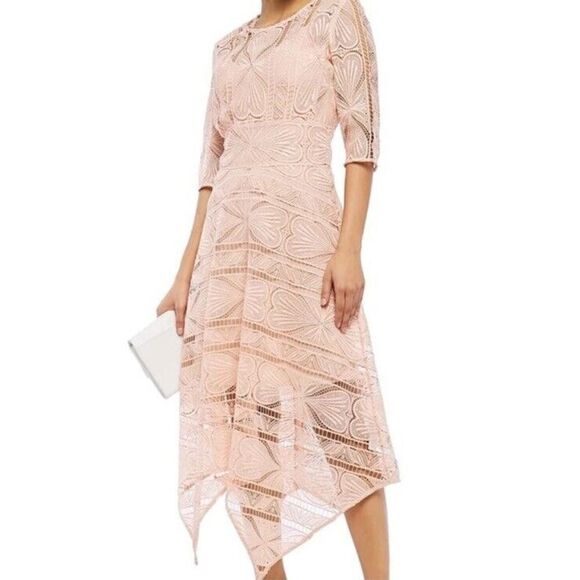 NWOT MAJE Ripaz Guipure Lace Dress Blush Pink Midi size 1 - Picture 1 of 15